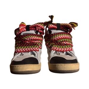 LANVIN White Leather Curb Sneakers SSENSE